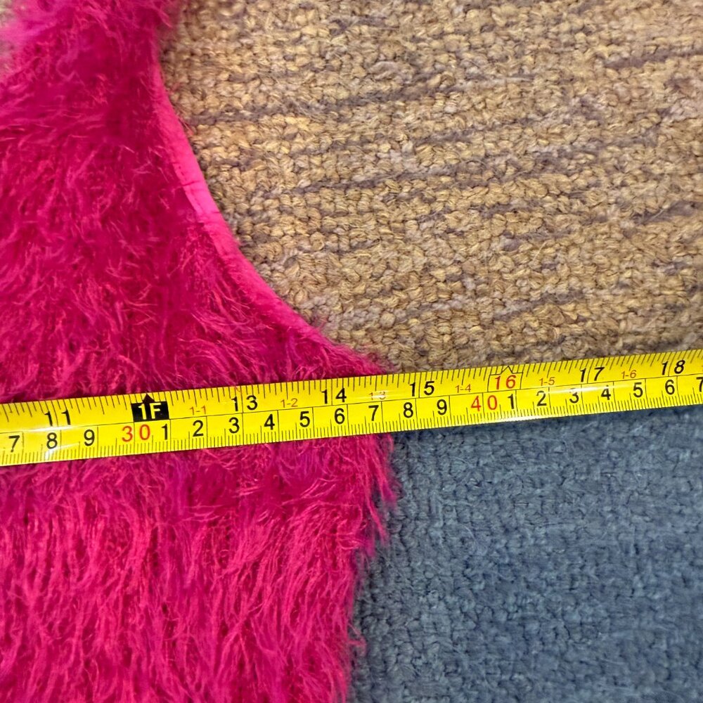 CEFIAN Fuchsia Fuzzy Eyelash Knit Bodycon Mini Dress Size L - Picture 10 of 15